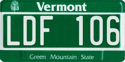 VT license plate LDF106