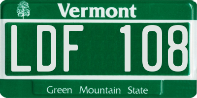 VT license plate LDF108