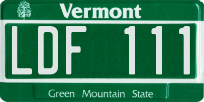 VT license plate LDF111