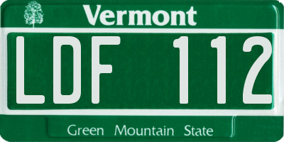VT license plate LDF112