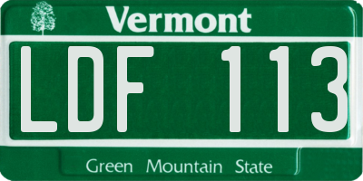 VT license plate LDF113
