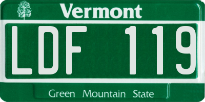 VT license plate LDF119