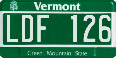VT license plate LDF126