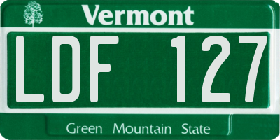 VT license plate LDF127