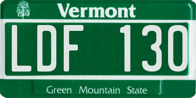 VT license plate LDF130