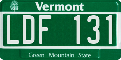 VT license plate LDF131