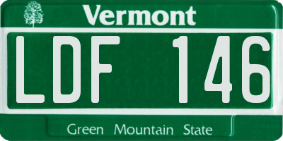 VT license plate LDF146