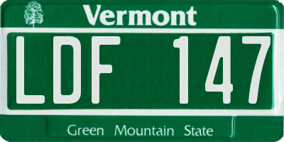 VT license plate LDF147