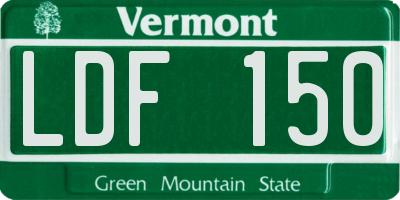 VT license plate LDF150