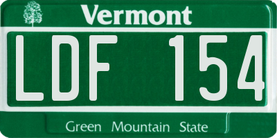 VT license plate LDF154