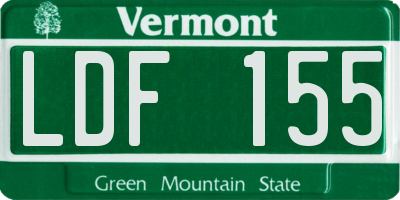VT license plate LDF155