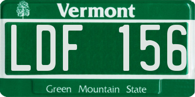 VT license plate LDF156