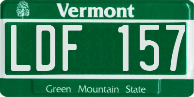 VT license plate LDF157