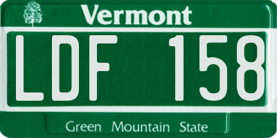 VT license plate LDF158