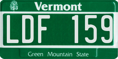 VT license plate LDF159