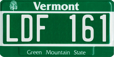 VT license plate LDF161