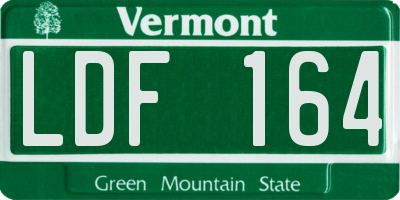 VT license plate LDF164