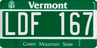 VT license plate LDF167