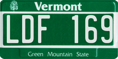 VT license plate LDF169