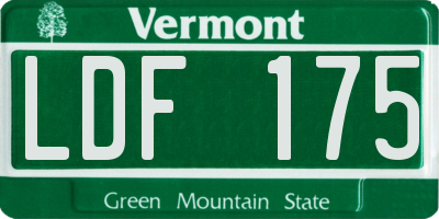 VT license plate LDF175