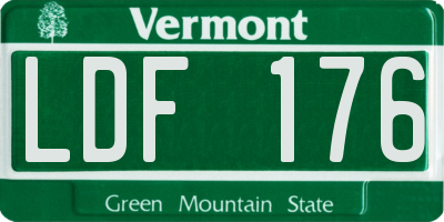 VT license plate LDF176
