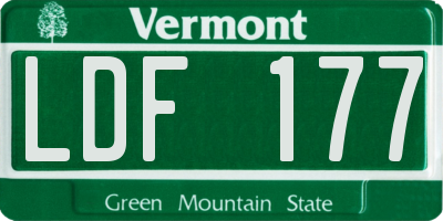 VT license plate LDF177
