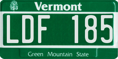 VT license plate LDF185