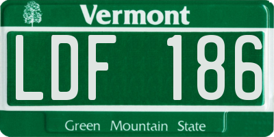 VT license plate LDF186