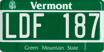 VT license plate LDF187