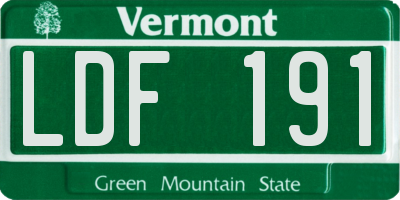 VT license plate LDF191