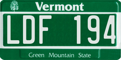 VT license plate LDF194