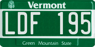 VT license plate LDF195