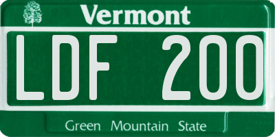 VT license plate LDF200