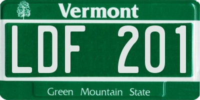 VT license plate LDF201