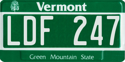 VT license plate LDF247