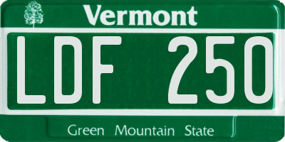 VT license plate LDF250