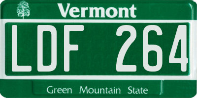 VT license plate LDF264