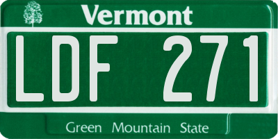 VT license plate LDF271