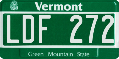 VT license plate LDF272