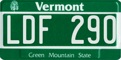 VT license plate LDF290