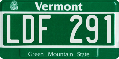 VT license plate LDF291