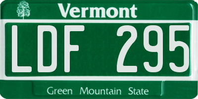 VT license plate LDF295