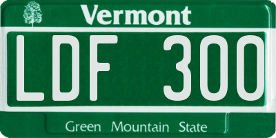VT license plate LDF300