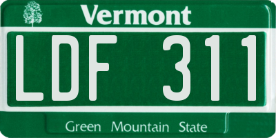 VT license plate LDF311