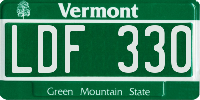 VT license plate LDF330
