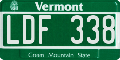 VT license plate LDF338
