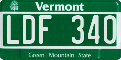 VT license plate LDF340