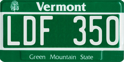 VT license plate LDF350