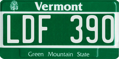 VT license plate LDF390