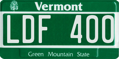 VT license plate LDF400